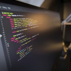 Free code on computer screen